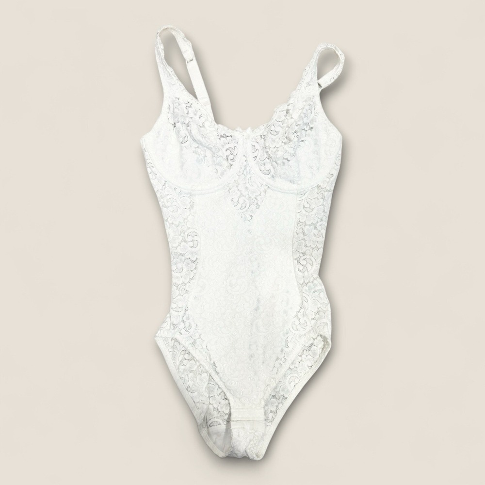 Playtex Secrets Style 4237 lace shapewear bodysuit 34C